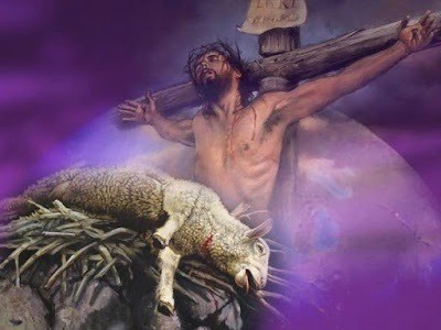 Jesus on the Cross with a lamb